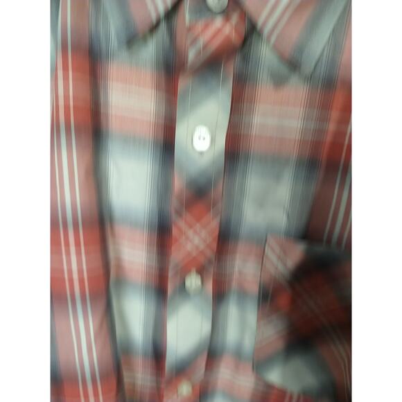 Horny Toad Men's L Shirt Collared Button Red Grey Plaid Long Sleeve - Picture 5 of 11